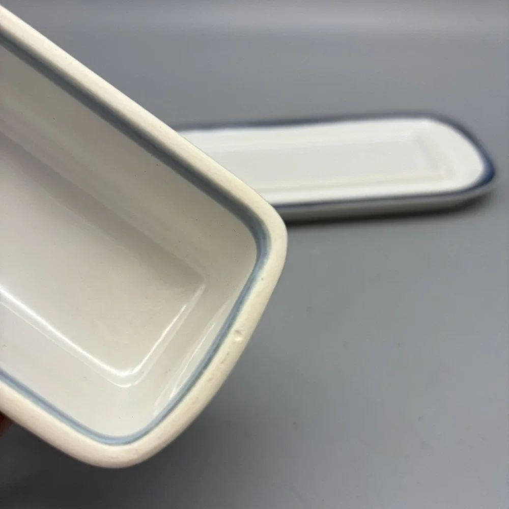 Pfaltzgraff Blue Bands Butter Dish 2 Piece Covered USA 028